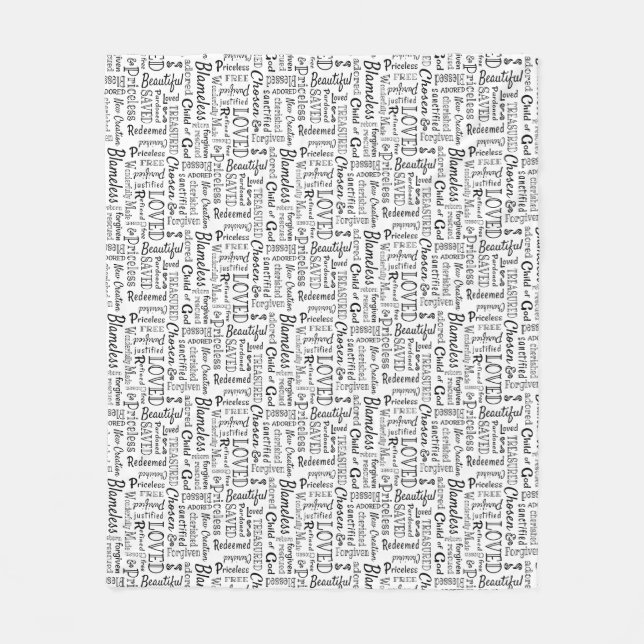 Manta Polar Palabras cristianas atesoradas de afirmación (Anverso)