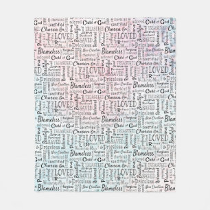 Manta Polar Palabras de Afirmación Word Art