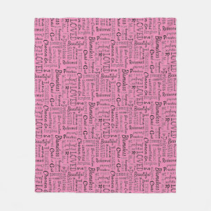 Manta Polar Palabras de Afirmación Word Art