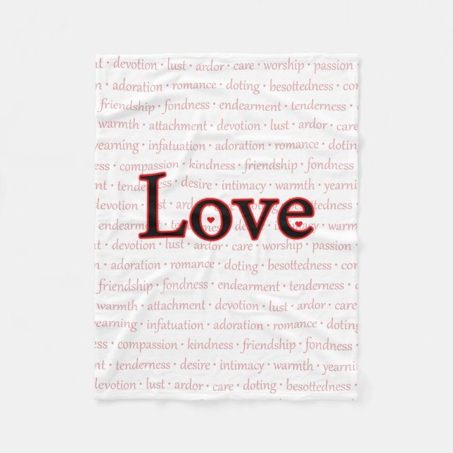 Manta Polar Palabras de amor Fleece Blanket (Anverso)