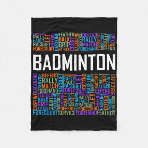 Manta Polar Palabras de Badminton Lover Regalos para jugadores