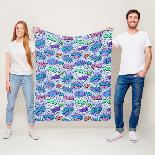 Manta Polar Palabras de PopArt púrpura (In situ)
