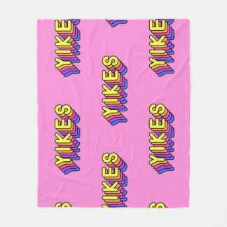 Manta Polar Palabras De Yikes: Papel De Techo Rosa Vintage.