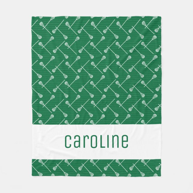 Manta Polar Palancas blancas de lacrosse verde (Anverso)