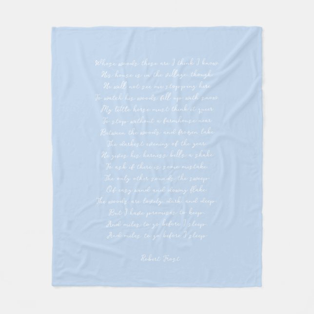 Manta Polar Pale Blue Custom Poem Song Lyric Quote  (Anverso)