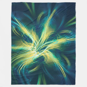 Manta Polar Paleta azul de flor fractal Fleece Blanket