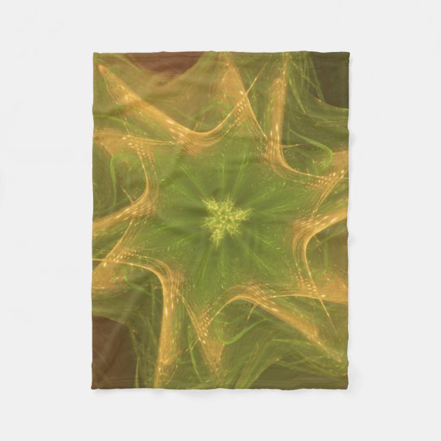 Manta Polar Paleta Verde Fleece Blanket Fractal Light (Anverso)