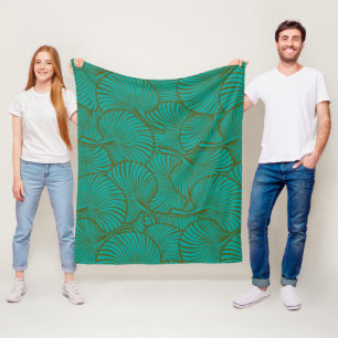 Manta Polar Palm de ventilador de cebra Jade Tropical Hawái Gr
