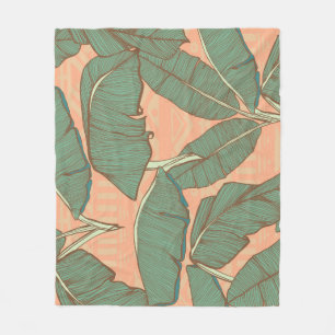 Manta Polar Palm Tropical: Fondo de hoja sin costura