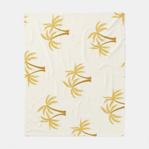Manta Polar Palmeras de Oro: Textil Tropical.