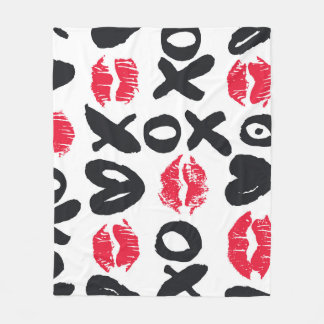 Manta Polar Palo de labios besa el corazón el fondo sin proble