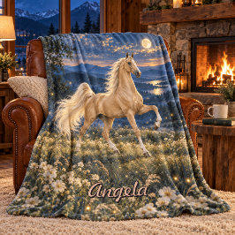 Manta Polar Palomino American Saddlebred bajo la luz de la lun