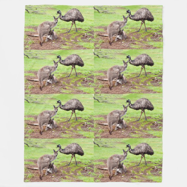 Manta Polar "Pals improbables: El canguro y la amistad Emu" (Anverso)