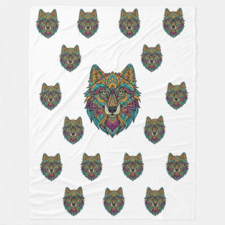 Manta Polar Panda and Abstract Wolf Art Big Size Blanket – Mod