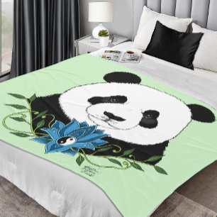 Manta Polar Panda Bear Lotus Flower Blue