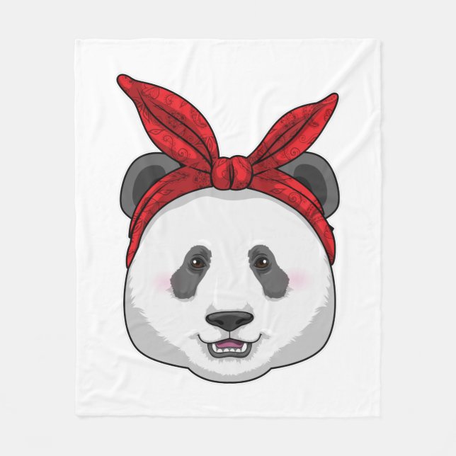 Manta Polar Panda con Bandana (Anverso)