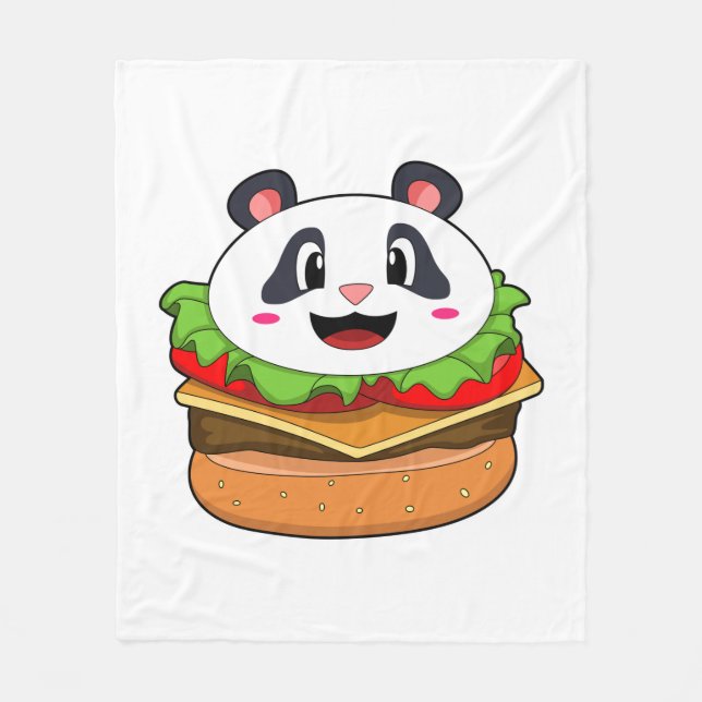 Manta Polar Panda con hamburguesa (Anverso)