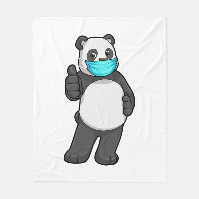 Manta Polar Panda con máscara facial (Anverso)