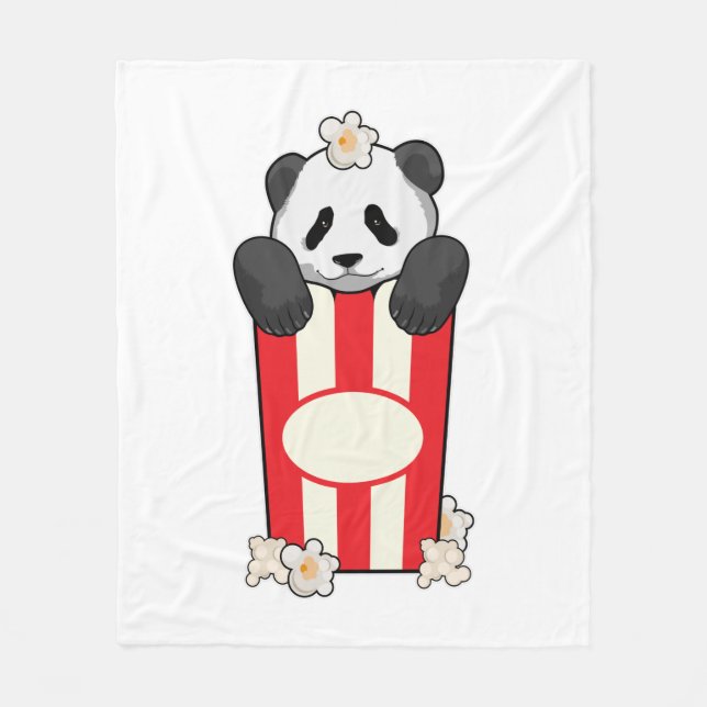 Manta Polar Panda con Popcorn (Anverso)