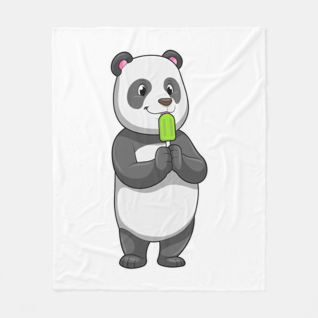 Manta Polar Panda con Popsicle (Anverso)