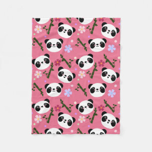 Manta Polar Panda de Kawaii en rosa