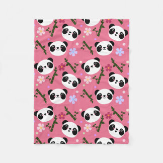 Manta Polar Panda de Kawaii en rosa