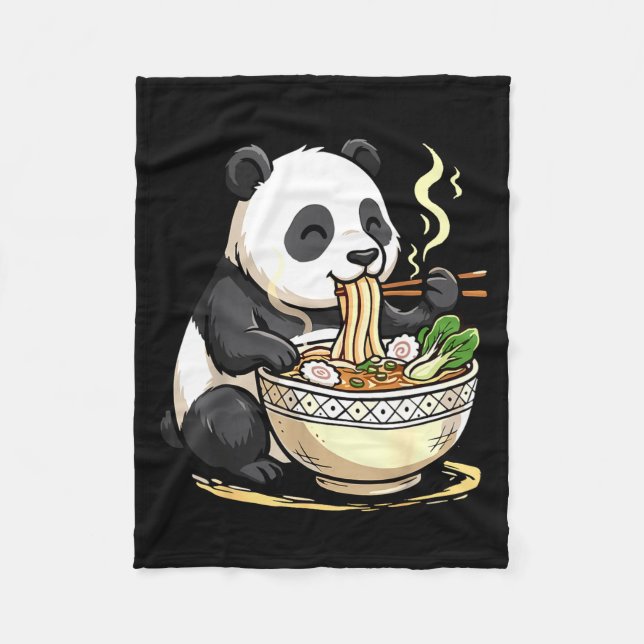 Manta Polar Panda Eating Funny Ramen Noodles  (Anverso)