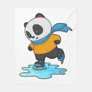Manta Polar Panda en patinaje sobre hielo con patines de hielo