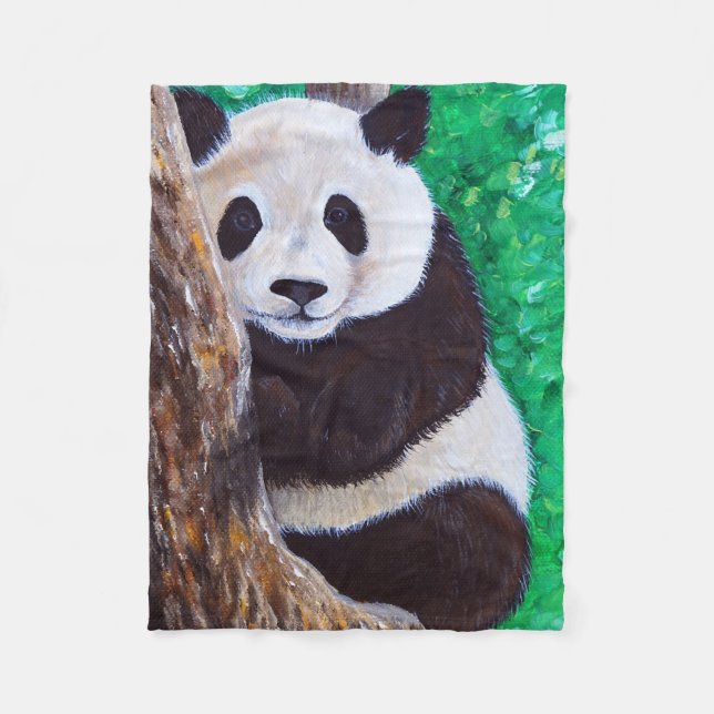 Manta Polar Panda en una pintura de árbol (Anverso)