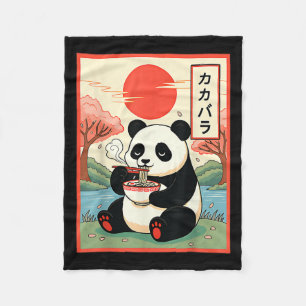 Manta Polar Panda Kawaii Comiendo Ramen Fideos Anime Japoneses