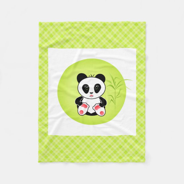 Manta Polar Panda, personalizado, niños (Anverso)