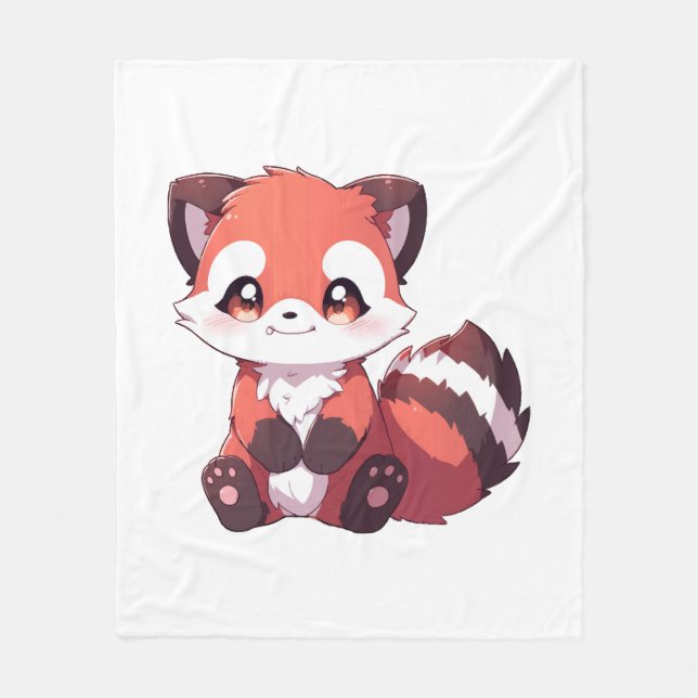 Manta Polar  panda rojo adorable (Anverso)