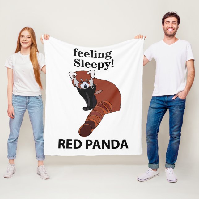 Manta Polar Panda Rojo Sensándose Sleepy Funny Panda Rojo (In situ)