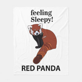 Manta Polar Panda Rojo Sensándose Sleepy Funny Panda Rojo