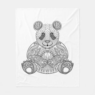 Manta Polar Panda tribal inspirada