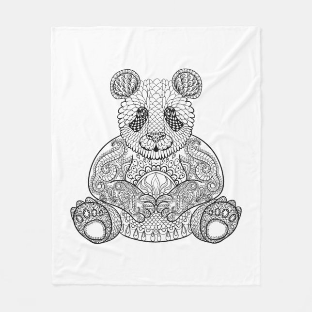 Manta Polar Panda tribal inspirada (Anverso)