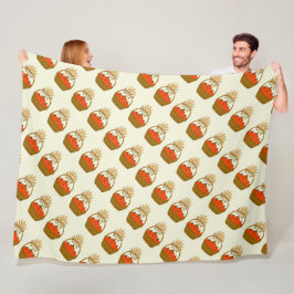 Manta Polar 🍂 Panier de Citrouilles et Blé d'Automne