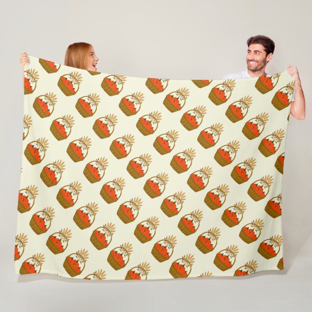 Manta Polar 🍂 Panier de Citrouilles et Blé d'Automne (In situ)