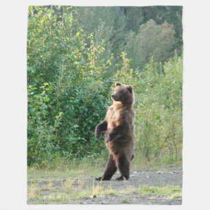 Manta Polar Paño grueso y suave 60x80 combinado de oso grizzl