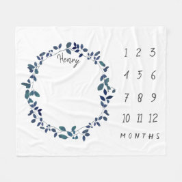 Manta Polar Paño grueso y suave botánico azul del jalón del