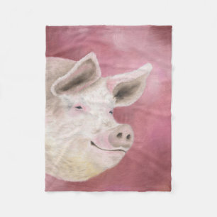 Manta Polar Paño grueso y suave rosado del cerdo