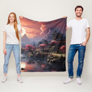 Manta Polar Panorama de la Fleece Blanc