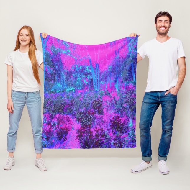 Manta Polar Panorama impresionista Trippy de rosa Caliente y A (In situ)