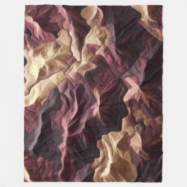 Manta Polar Panorama Topográfico Borgoña Tan Abstracto