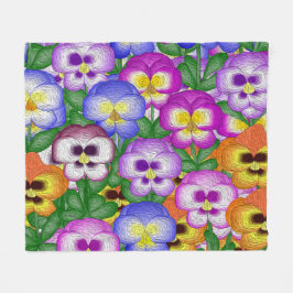 Manta Polar Pansies Media Fleece Blanket