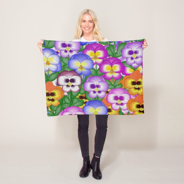 Manta Polar Pansies Pequeña Funda De Fleece (In situ)