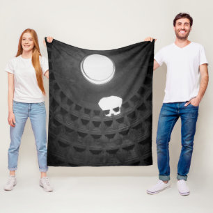 Manta Polar Panteón Cráneo Ligero Roma Italia Negro y Blanco