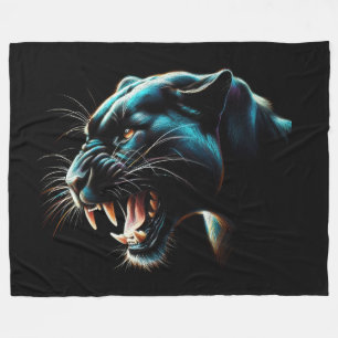 Manta Polar Pantera Negra de Pastel Duro sobre Negro
