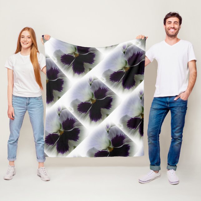 Manta Polar Pañuelo morado y blanco (In situ)