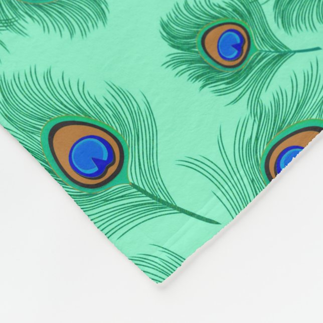 Manta Polar Pañuelos de pavo real turquesa en agua ligera (Esquina)